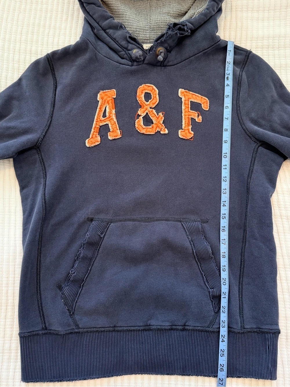 Abercrombie & Fitch Y2K Vintage Distressed Muscle Fit Hoodie Size Large - Picture 10 of 10